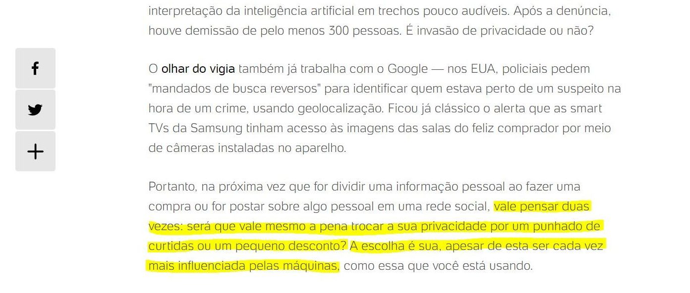 A repórter deixa marcas de suas impressões pessoais