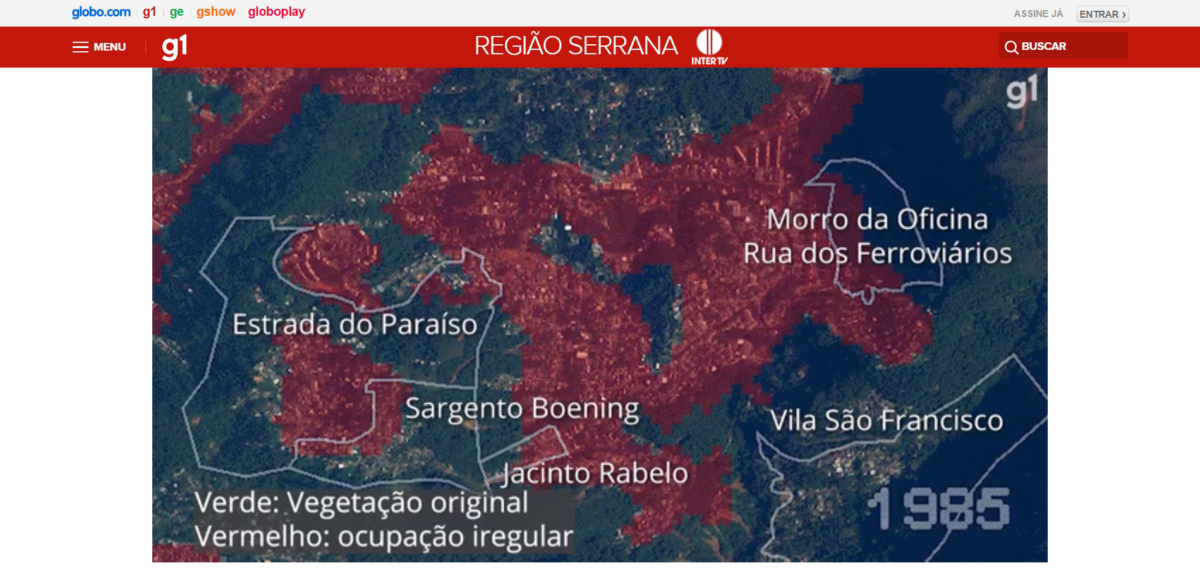 Expansão da ocupação irregular em Petrópolis é apresentada em um vídeo