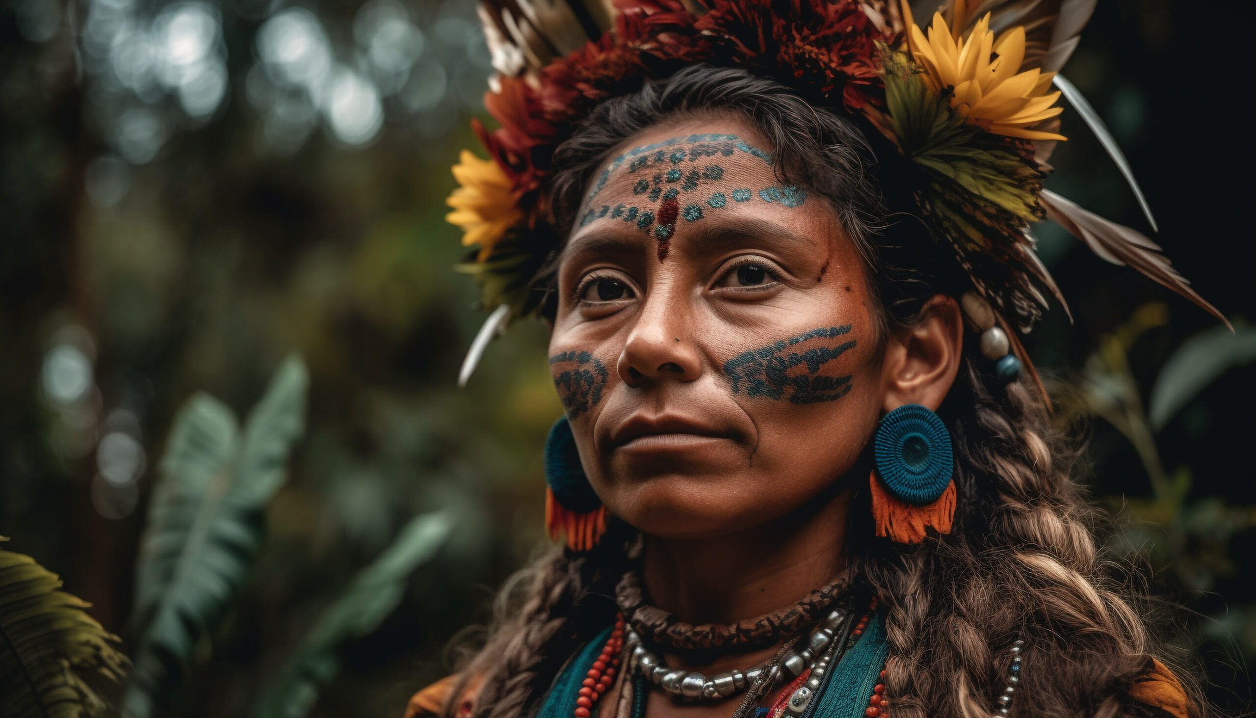 Smiling young women in traditional clothing outdoors generated by artificial intelligence